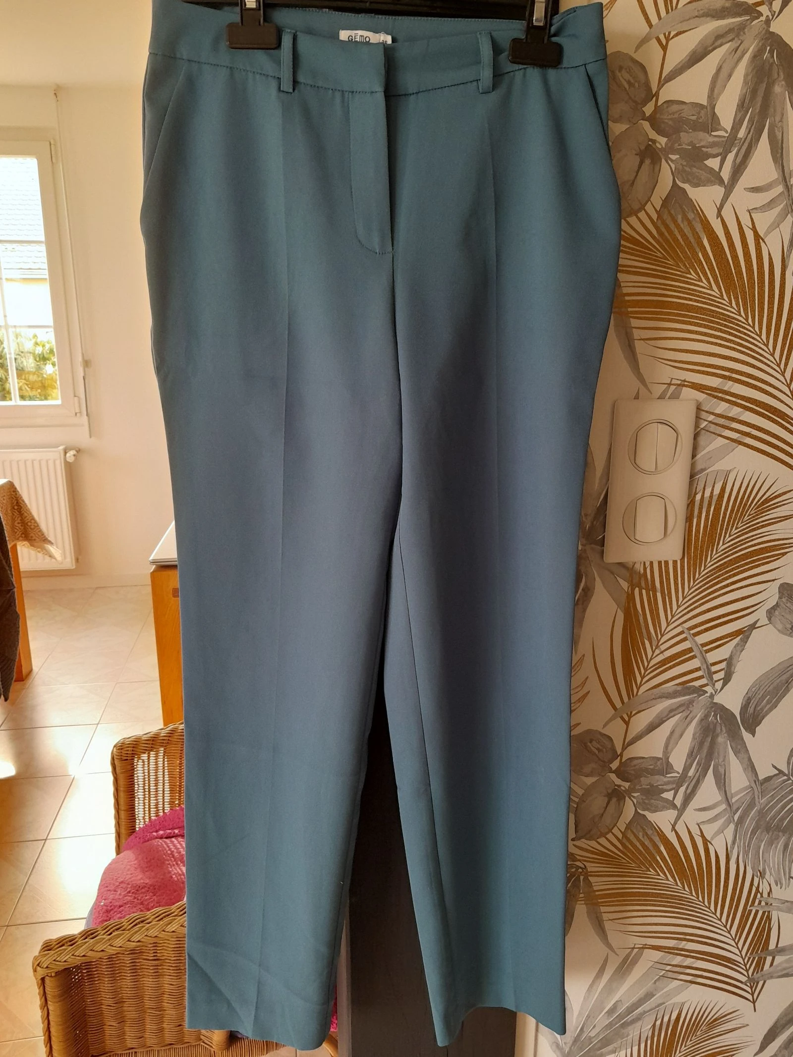 Pantalon habillé bleu canard 
